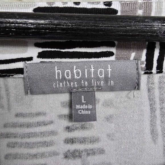 Habitat Gray Pullover Dress Large Artsy Stretch 3/4 Sleeve Casual Above Knee - Picture 6 of 14